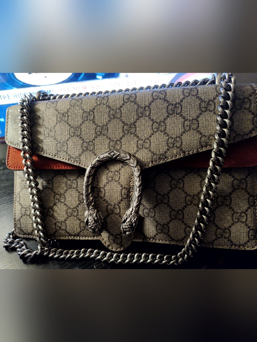 Gucci GG Supreme Beige and Red Dionysus Shoulder Bag